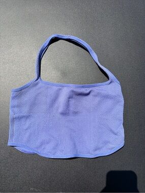Anthropologie Periwinkle Ribbed One-Shoulder Crop Top